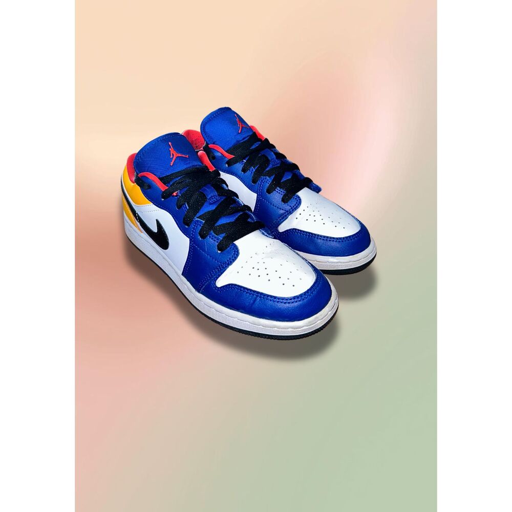 Nike Air Jordan 1 Low GS White Game Royal Taxi Gym Red Black Youth 5.5Y